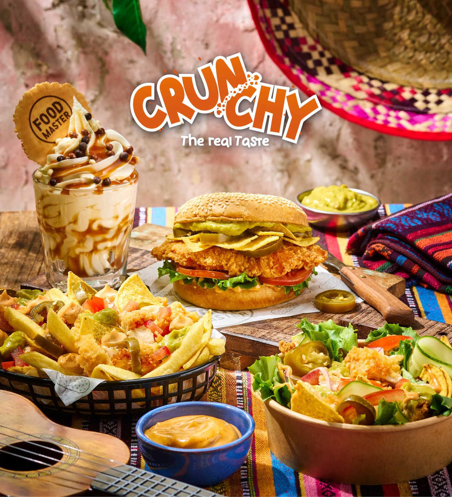 Crunchy Weken bij Foodmaster, snacks, burgers, milkshake en frites specials